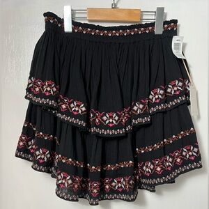 NWT Artizia Little Moon embroidered mini skirt, sz M